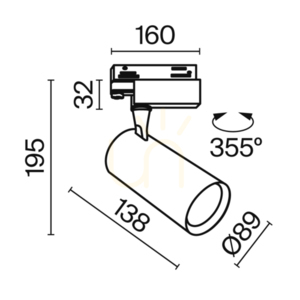 VUORO 3 fázisú sínre szerelhető spot fekete LED 26 W 3000 K CRI90 Maytoni TR029-3-26W3K-S-B small 8