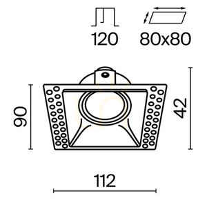 DOT süllyesztett lámpatest DL042-01-SQ-B Maytoni small 9