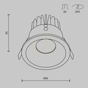ZOOM süllyesztett lámpatest DL034-L12W4K-W IP65 Maytoni small 7
