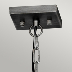 Elstead Louvre 6 égős függeszték LOUVRE-6P, acél és üveg, gunmetal, 49,3 cm small 2