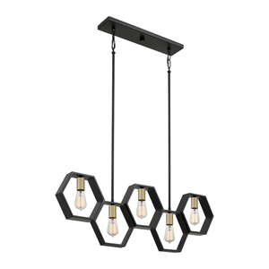 Bismarck lineáris függesztett lámpa - 5 fényforrás - Earth Black fekete Elstead small 0