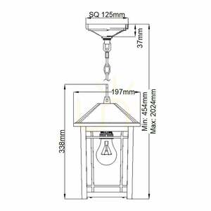 Elstead Cedar Point kültéri függőlámpa, fekete, 1×E27 small 4