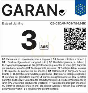 Elstead Cedar Point kültéri függőlámpa, fekete, 1×E27 small 5