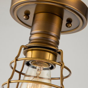 Quoizel Mixon félmennyezeti lámpa antikolt sárgaréz 1 × E27 60 W QZ-MIXON-SF-WS small 4
