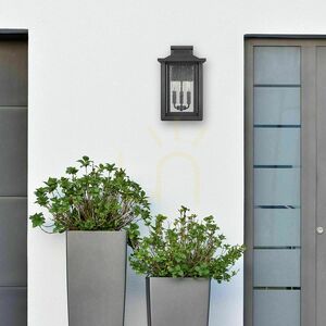 Wakefield nagy fali lámpás 3xE14 IP44 – Earth Black fekete, buborékos üveg – Quoizel / Elstead small 4