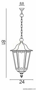 SU-MA Retro Classic K 1018/1/D kültéri függőlámpa, fekete, E27, 24 cm small 3