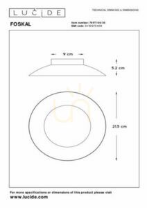 Plafond Lucide FOSKAL fekete fém 21,5 cm LED modern 79177/06/30 small 5