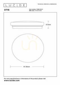 Lucide OTIS LED mennyezeti lámpa fehér 39 cm 32W 3000K 2100lm 79199/32/61 small 2