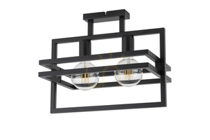 Plafon Sigma Merci 2 fekete E27 15W 2 spotos festett acél 32403 small 0