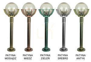 Kültéri állólámpa SU-MA K 5002/2/KPO 250 fekete patina gömb 90 cm small 8