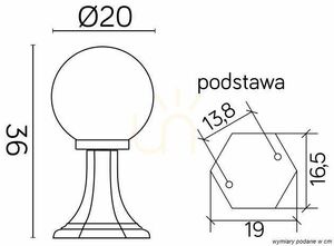 Kültéri állólámpa SU-MA K 4011/1/K 200 fekete patinás E27 36 cm small 2