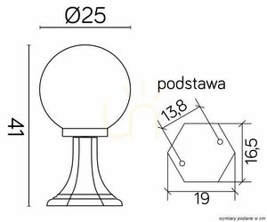 Kültéri állólámpa SU-MA fekete patina gömblámpával 41 cm K 4011/1/K 250 small 2
