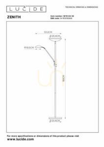Lucide Zenith LED fekete fém állólámpa 19791/24/30 small 8