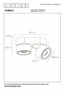 Lucide YUMIKO fekete LED mennyezeti lámpa 16W 2 pontos, dimmelhető small 5