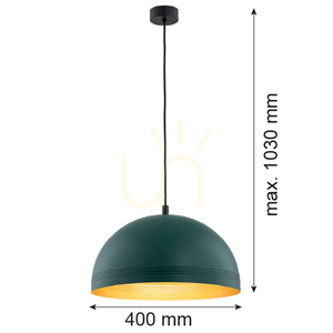 Függőlámpa ARGON BONITA zöld arany E27 400 mm 8243 small 2