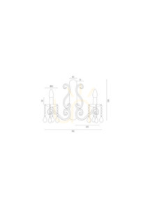 Fali lámpa ARGON Diadema fekete kristályokkal 2xE14 7184 small 3