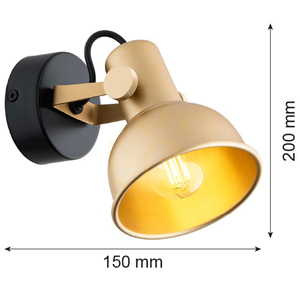 Fali lámpa ARGON Lenora arany fekete E14 8248 small 4