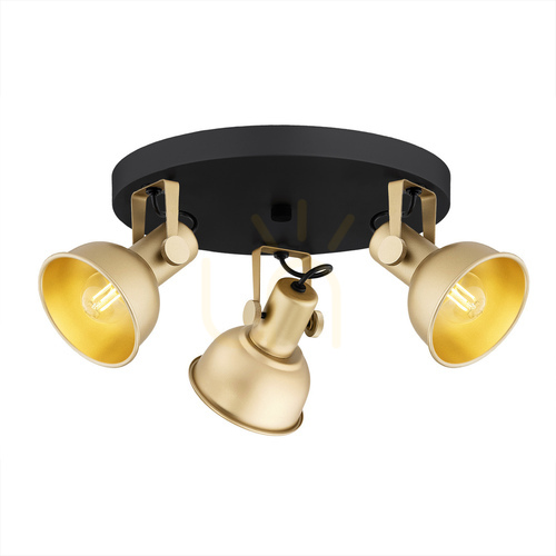 Jelölje be Plafond ARGON LENORA 3xE14 fekete-arany, acél, SKU 6243