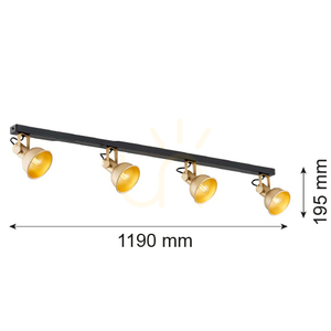 Plafond ARGON Lenora 4xE14 arany-fekete 1801 small 4
