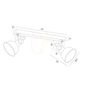 Plafond ARGON Lenora 2xE14 fekete/arany 7142 small 6