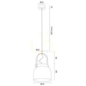 Függőlámpa ARGON LOGAN piros E27 8282 small 4