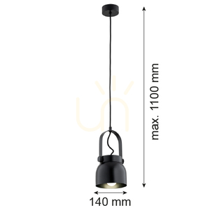 Függőlámpa ARGON Logan fekete 1 tányér 140 mm E27 8291 small 3