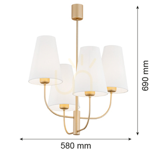 Csillár ARGON SAFIANO fehér arany 4 ágú E27 580 mm 1821 small 2