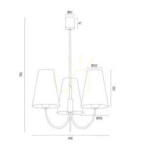 Csillár ARGON Safiano 3xE27 fehér fekete 490 mm 6268 small 3