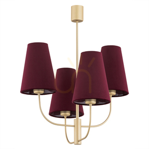 Csillár ARGON SAFIANO 4xE27 bordó-arany 580 mm SKU 1827 small 1