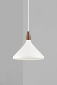 Nordlux DFTP Nori 27 függesztett lámpa, fehér, ø27 cm, E27, dió fa small 0