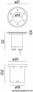 Kültéri talajlámpa SU-MA PABLA 4031 ezüst LED IP67 21 cm small 2