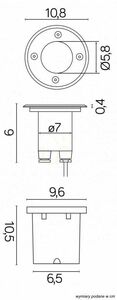 Kültéri LED süllyeszthető lámpa SU-MA ezüst 1W IP67 ST 5024 small 3