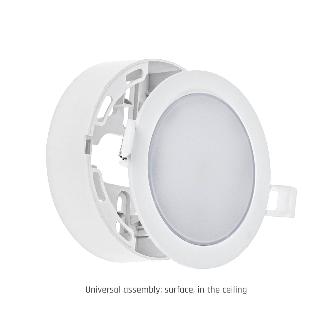 Kijelző Algine Eco 2w1 felszíni beépíthető lámpa 6 Ww 230 V 110st Ip20 Ik06 115x35mm fehér kerek Algine Eco 2w1 felszíni beépíthető lámpa 6 Ww 230 V 110st Ip20 Ik06 115x35mm fehér kerek