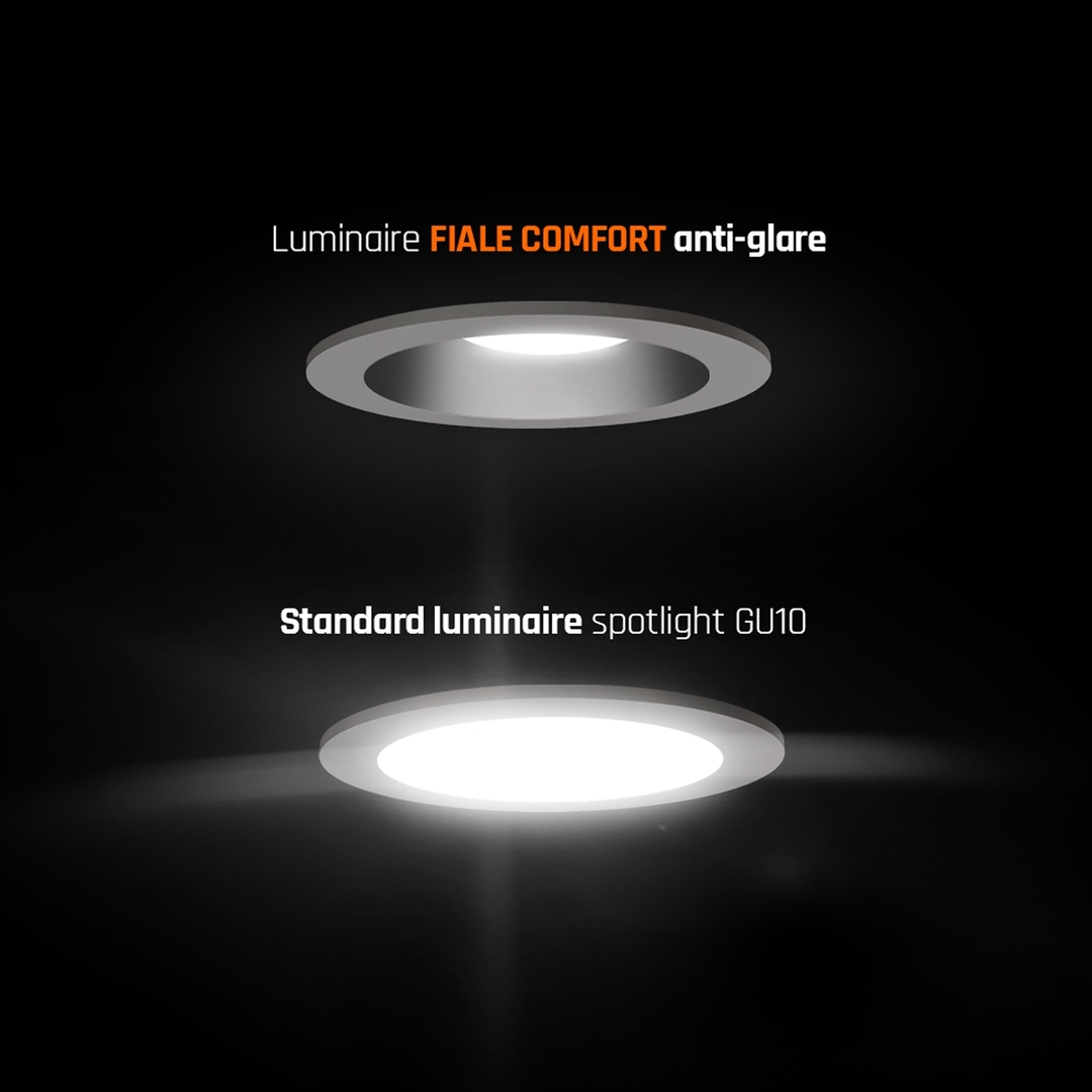 Kijelző Fiale Comfort Anti Glare Gu10 250 V Ip20 Fi85x50mm Fekete kerek közép Fekete mozgatható Fiale Comfort Anti Glare Gu10 250 V Ip20 Fi85x50mm Fekete kerek közép Fekete mozgatható