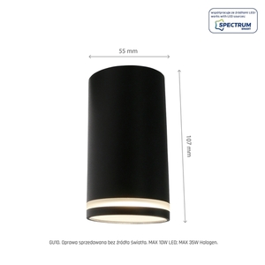 Chloe Mini gyűrű felszíni szerelésű Gu10 230 V Ip20 Fi55 * 107mm Fekete Immobile 5 Chloe Mini gyűrű felszíni szerelésű Gu10 230 V Ip20 Fi55 * 107mm Fekete Immobile small 5