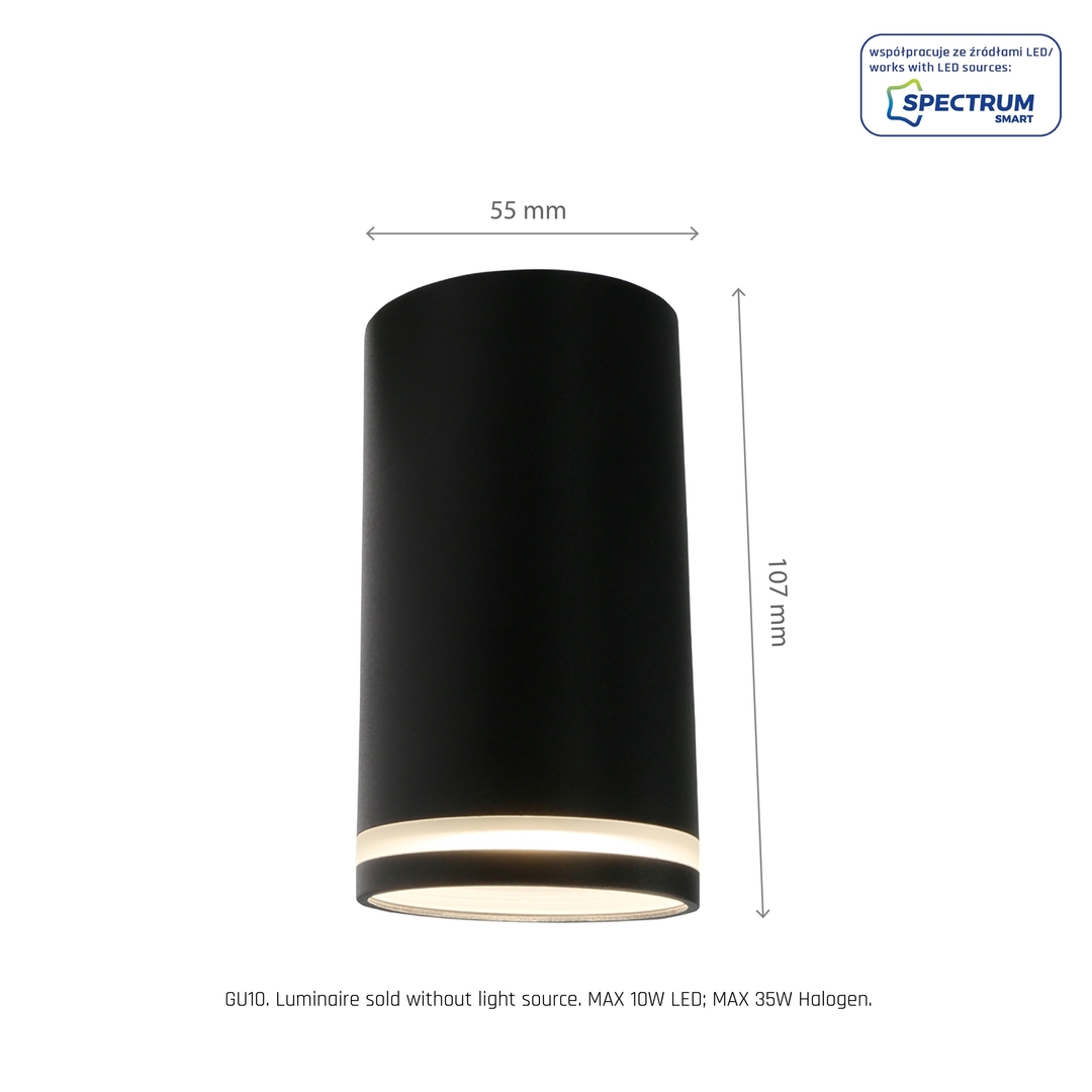 Kijelző Chloe Mini gyűrű felszíni szerelésű Gu10 230 V Ip20 Fi55 * 107mm Fekete Immobile Chloe Mini gyűrű felszíni szerelésű Gu10 230 V Ip20 Fi55 * 107mm Fekete Immobile
