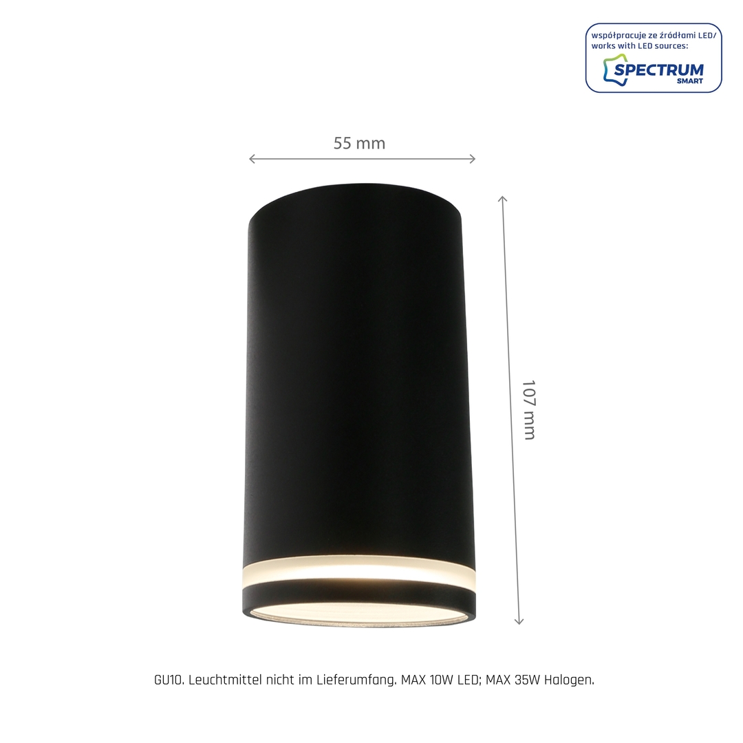 Előadás Chloe Mini gyűrű felszíni szerelésű Gu10 230 V Ip20 Fi55 * 107mm Fekete Immobile Chloe Mini gyűrű felszíni szerelésű Gu10 230 V Ip20 Fi55 * 107mm Fekete Immobile