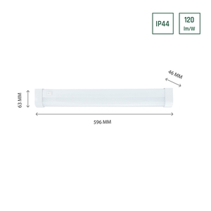Aquatica 15 W Cw 230 V 150st Ip44 596x46x63 Fehér kerek vég, be-/kikapcsoló kapcsolóval small 1