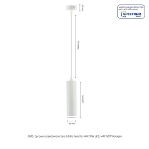 Madara Mini gyűrű Gu10 túlnyúló bázis 230 V Ip20 Fi55*200mm fehér kábel 1m small 7
