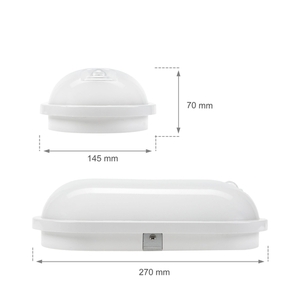 Technic Channel lámpa 20 W Nw 230 V 120st Ip54 Ik07 270x145x70mm fehér ovális mozgásérzékelő Pir. 1 Technic Channel lámpa 20 W Nw 230 V 120st Ip54 Ik07 270x145x70mm fehér ovális mozgásérzékelő Pir. small 1