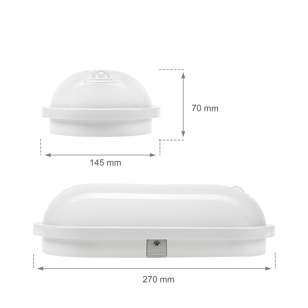 Kilátás Technic Channel lámpa 20 W Nw 230 V 120st Ip54 Ik07 270x145x70mm fehér ovális mozgásérzékelő Pir. Technic Channel lámpa 20 W Nw 230 V 120st Ip54 Ik07 270x145x70mm fehér ovális mozgásérzékelő Pir.