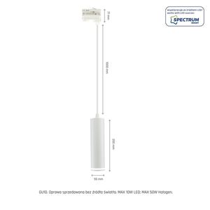 Madara Mini gyűrű Gu10 felfüggesztés 3 F 230 V Ip20 Fi55*200mm fehér kábel 1m small 7