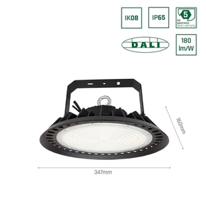 Plateo 3 High Bay 200 W Nw 230 V 90st Ip65 Ik08 347x160mm fekete 5 év garancia. Dali small 4