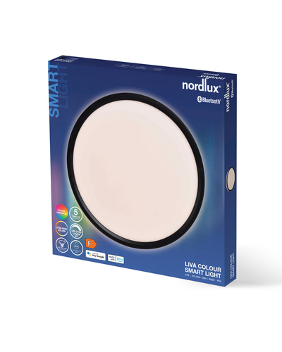 Jelölje be LivaSmart Nordlux LED mennyezeti lámpatestek Műanyag Fekete