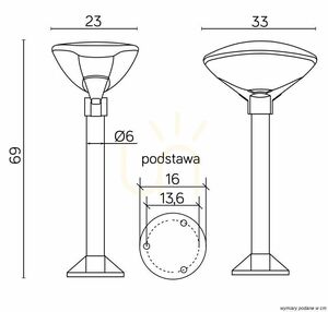 Kültéri álló kerti lámpa SU-MA TEO 3 fekete-antracit E27 60W 69 cm small 3