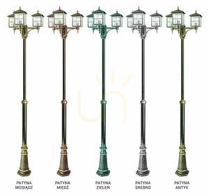 Kültéri pólusfény SU-MA Venice 3 karos állítható fekete patina jégüveg OGMWN 3 KW small 5