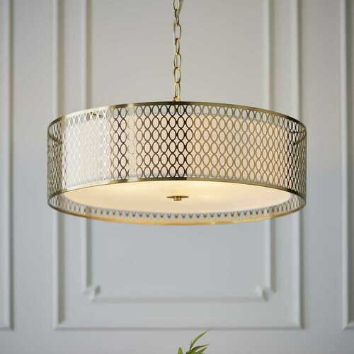 Jelölje be Függőlámpa Endon Cordero 3 égős fehér-arany E27 LED 56 cm 101569