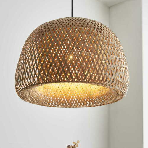 Jelölje be Függőlámpa Endon Bali fekete rattan E27 LED 42 cm 101574