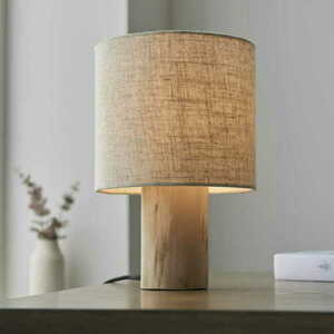Endon Durban asztali lámpa fa bézs E27 30 cm 101680 small 3