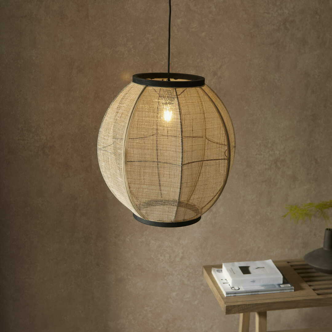 Előadás Endon Zaire fekete bézs szövet függőlámpa E27 47 cm 101688 Endon Zaire fekete bézs szövet függőlámpa E27 47 cm 101688